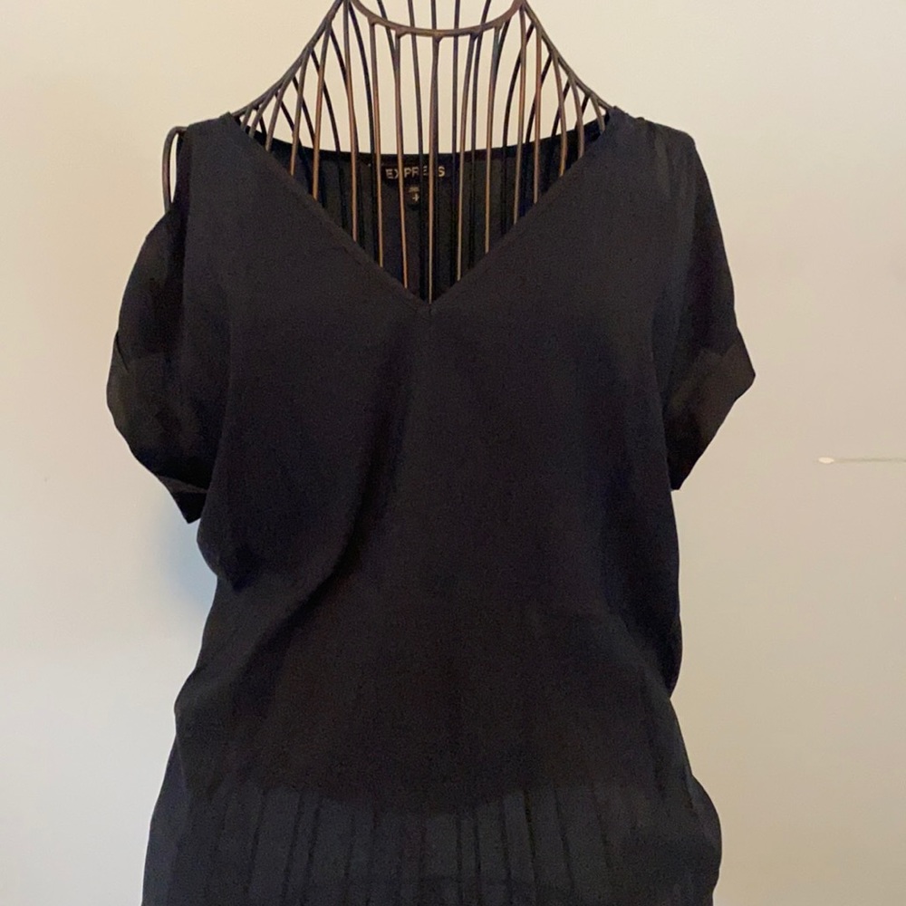 Express Black Open Shoulder Blouse